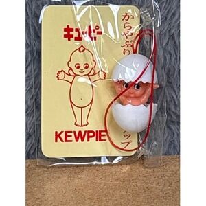 Kewpie Doll Egg Shell Charm Japanese Import Miniature Figure Red Strap NIP
